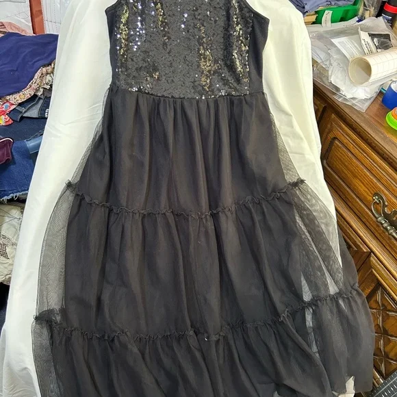 cat and jack black sequin dress Cat & Jack Black Sequin Formal Dress